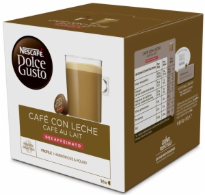 CAPSULAS CAFE DOLCE GUSTO CAFE C/LECHE DESCAF.